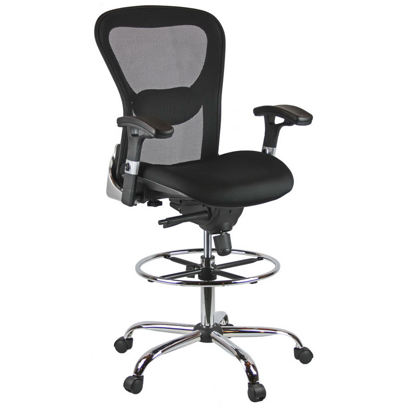 Ebern Designs Bomera HighBack Mesh Drafting Chair & Reviews Wayfair